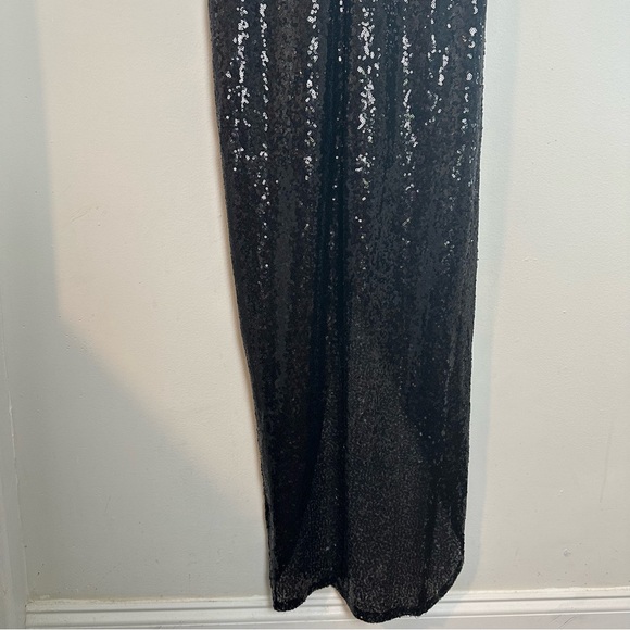 LULUS- Forever Your Girl Black Sequin Faux-Wrap Bodycon Maxi Dress Formal Prom - Picture 10 of 13
